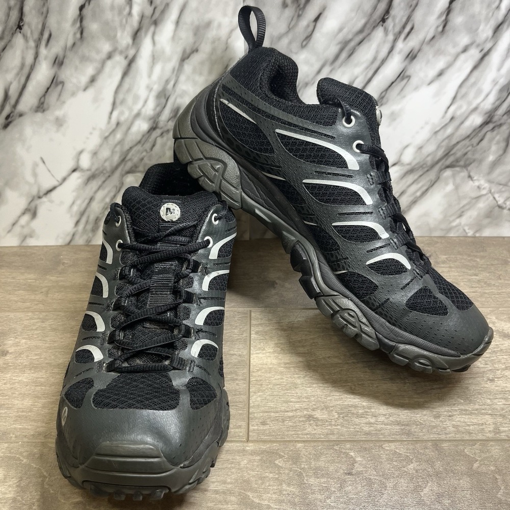 Merrell Moab Edge 3 Shoes Mens Size 7.5 Gray/Black Hiking Walking Sneakers